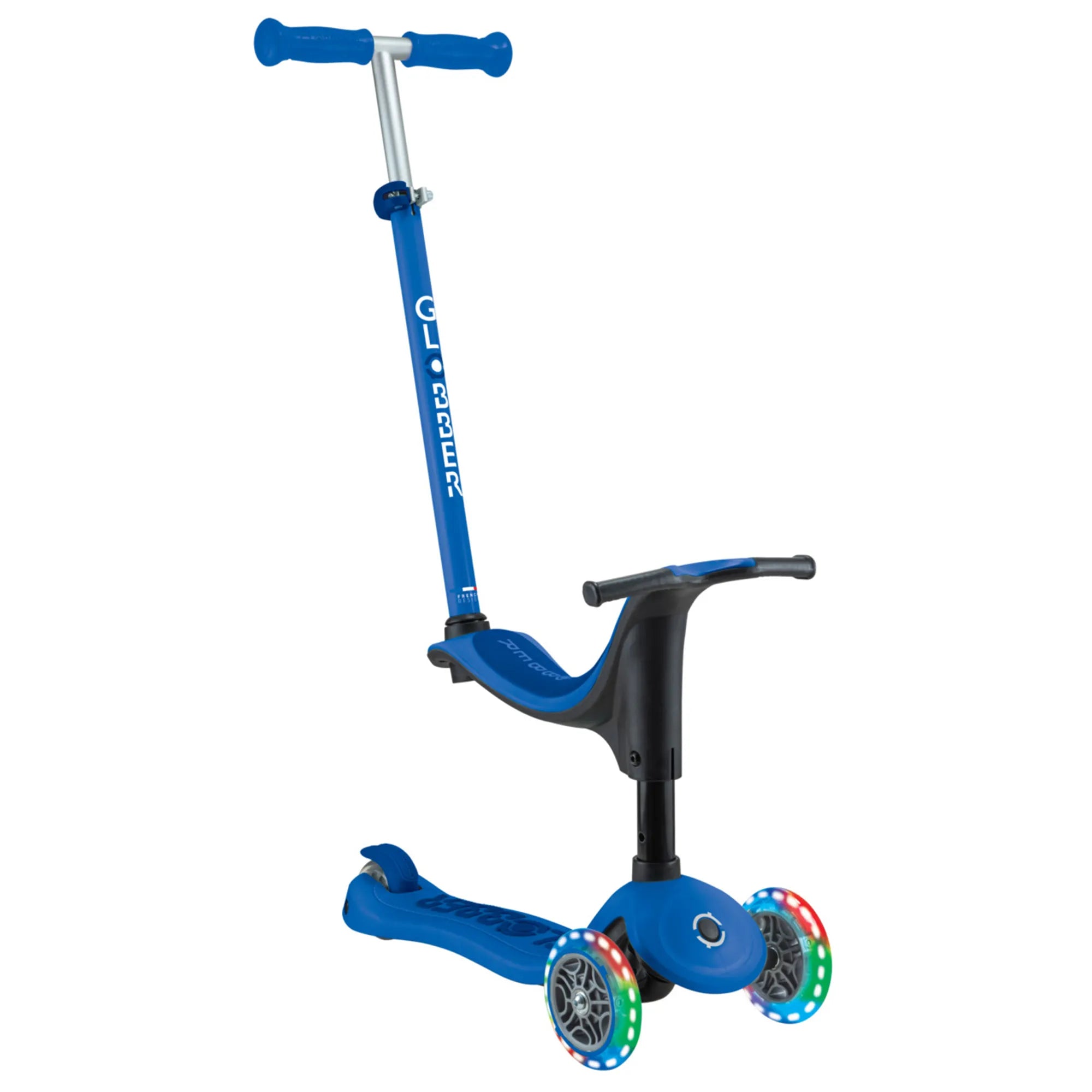 Globber GO•UP Sporty Lights - Blue & Dark Navy Blue - Award-Winning Fun - Ages 15m-7+ yrs - Brown's Hobby & Game