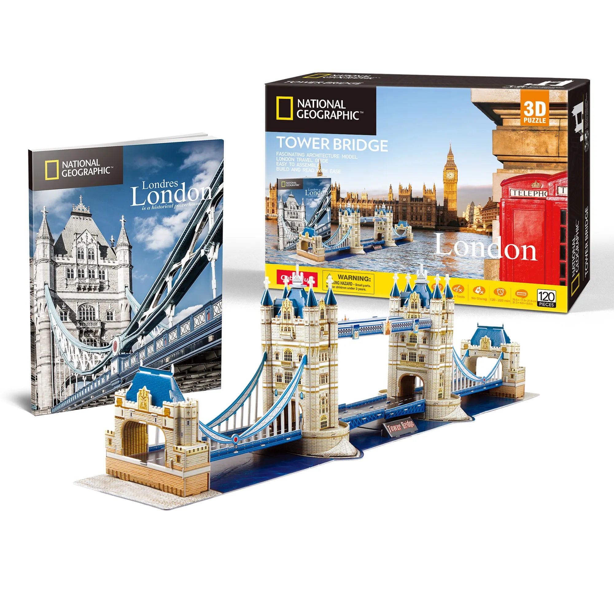 National Geographic London Tower Bridge 3D Puzzle - 120 Pcs - Ages 8-Adult - Brown's Hobby & Game