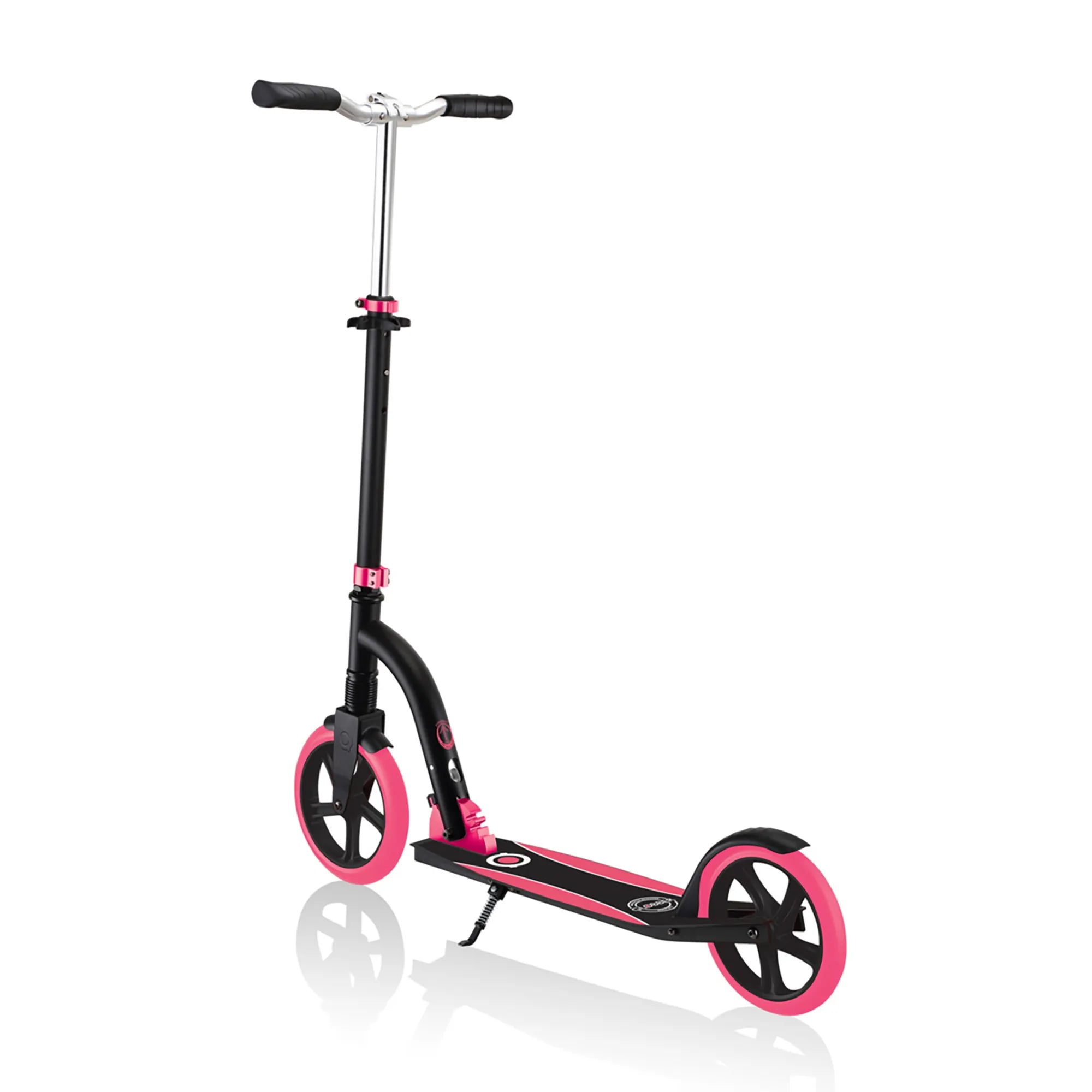 Globber NL 230-205 Duo - Premium Big Wheel Scooter - Adjustable & Foldable - Black & Pink - Ages 14-Adult