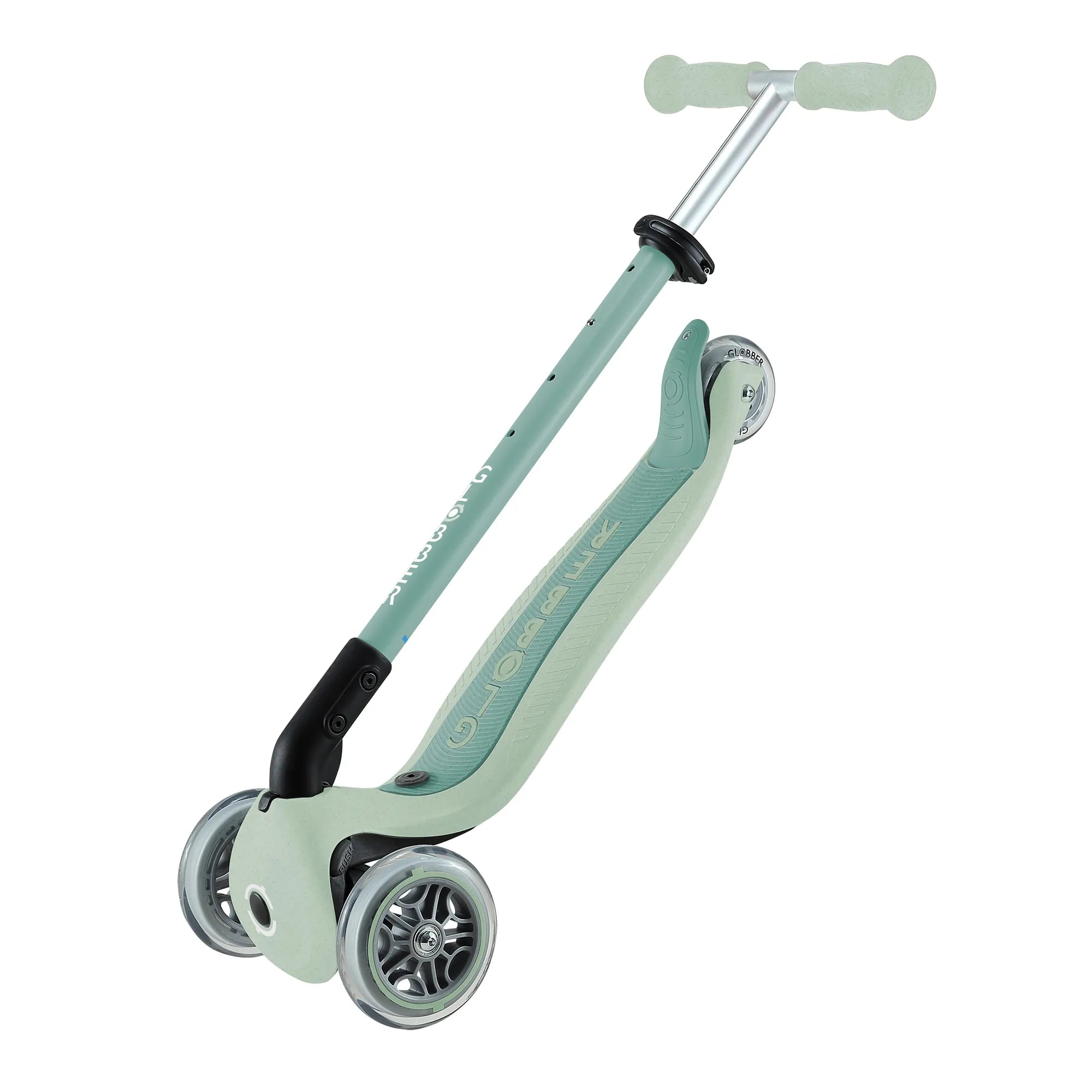 Globber GO•UP Foldable ACTIVE Ecologic 3-in-1 Scooter - 4-Height Adjustable - Award-Winning Planet-Friendly Fun - Pistachio Green - 15m-9+ yrs