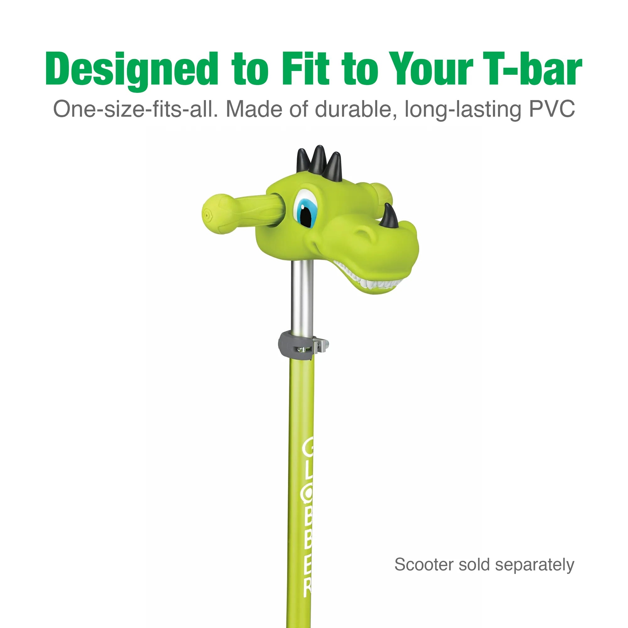 Globber Scooter Friends T-Bar Accessory - Green Dinosaur - For Primo & GO•UP Series Scooters