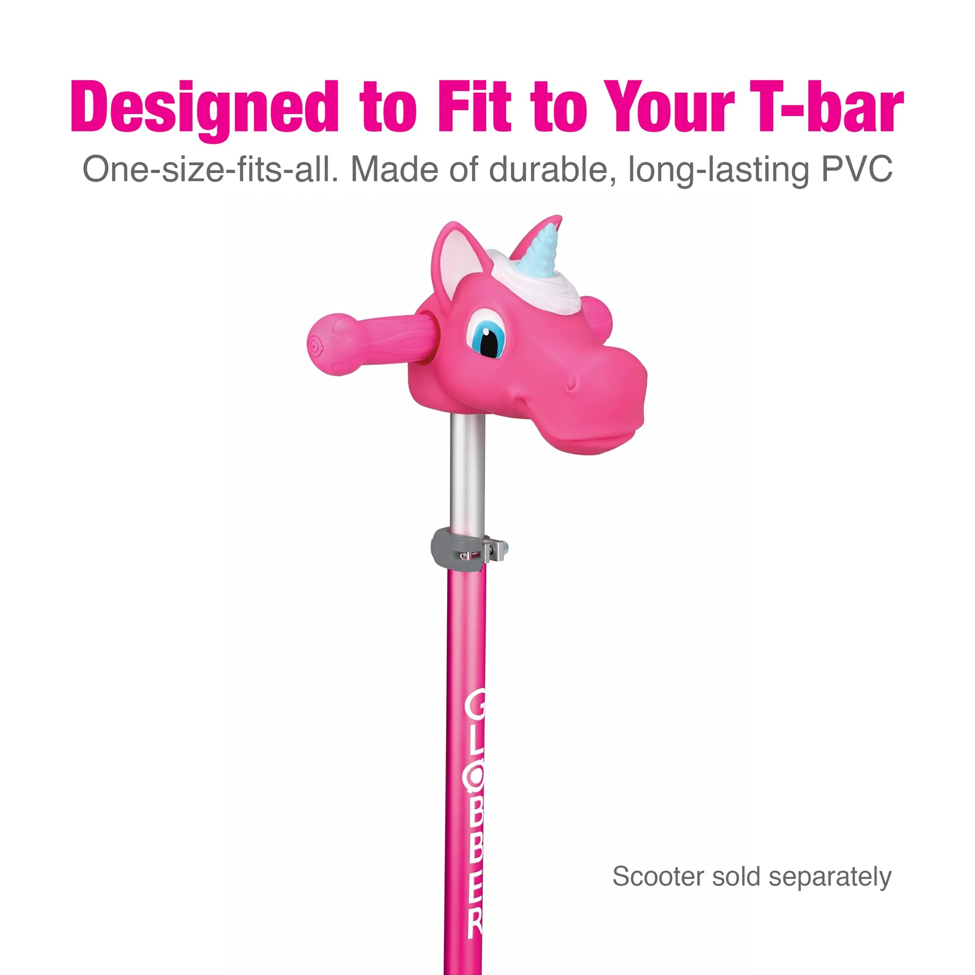 Globber Scooter Friends T-Bar Accessory - Pink Unicorn - For Primo & GO•UP Series Scooters