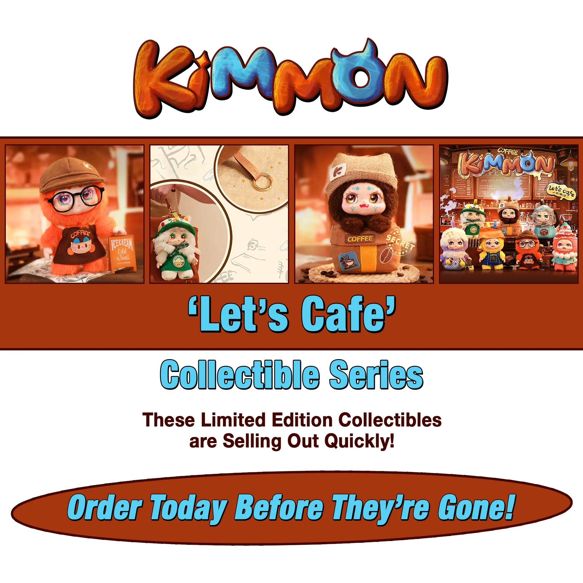 Kimmon 6-PACK Sealed Case Let’s Cafe - Limited Edition Blind Box Plush Collectibles - Kawaii Culture Cuteness (Copy) (Copy) (Copy) - Brown's Hobby & Game