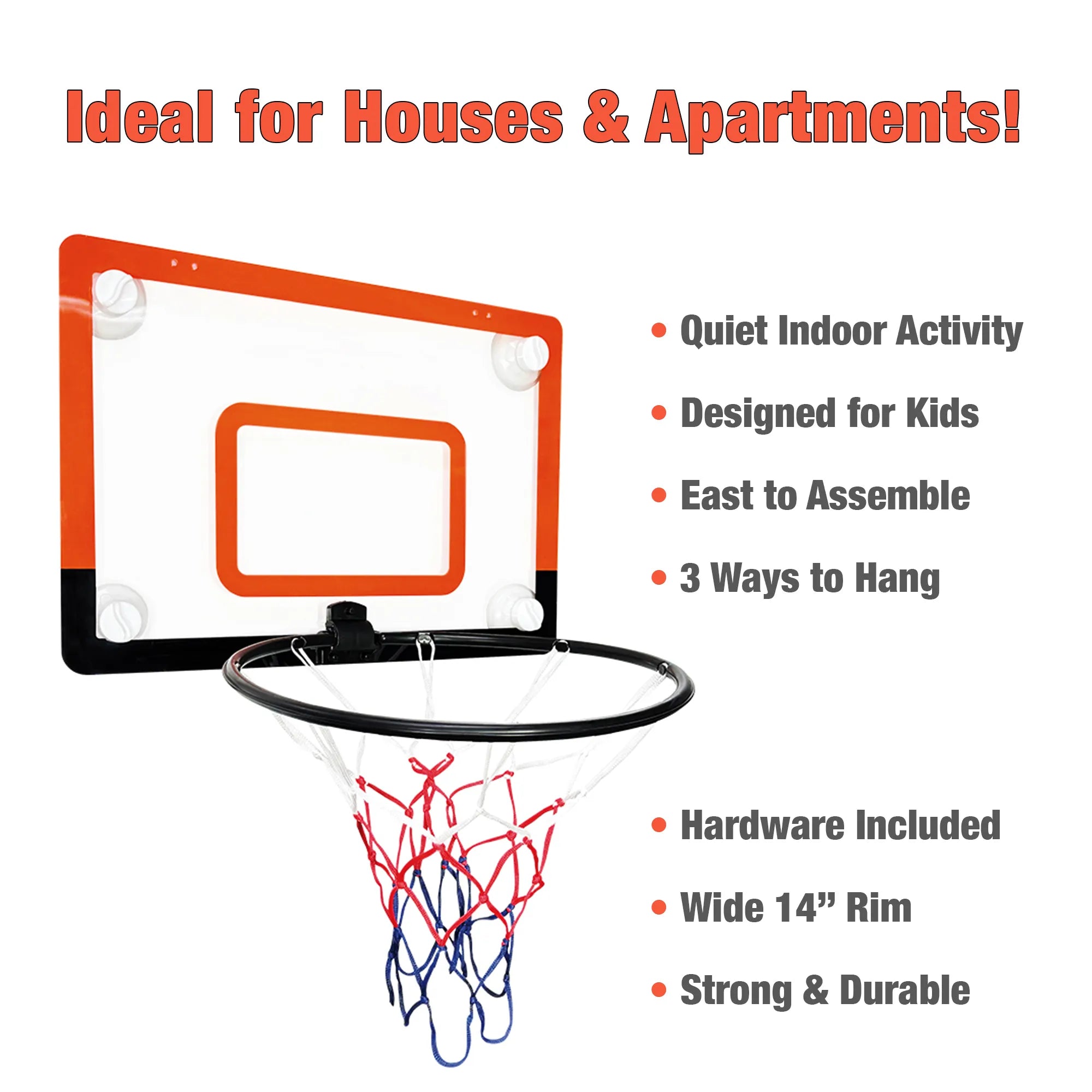 The Incredible B-Ball Hoop – Indoor Fun for Everyone! - 14" Hoop - Ages 8-Adult - Brown's Hobby & Game