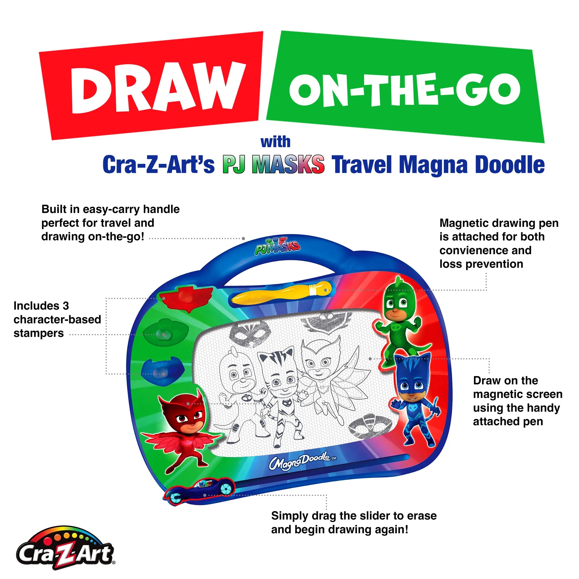 PJ MASKS Travel Magna Doodle - Age 3+ - Brown's Hobby & Game