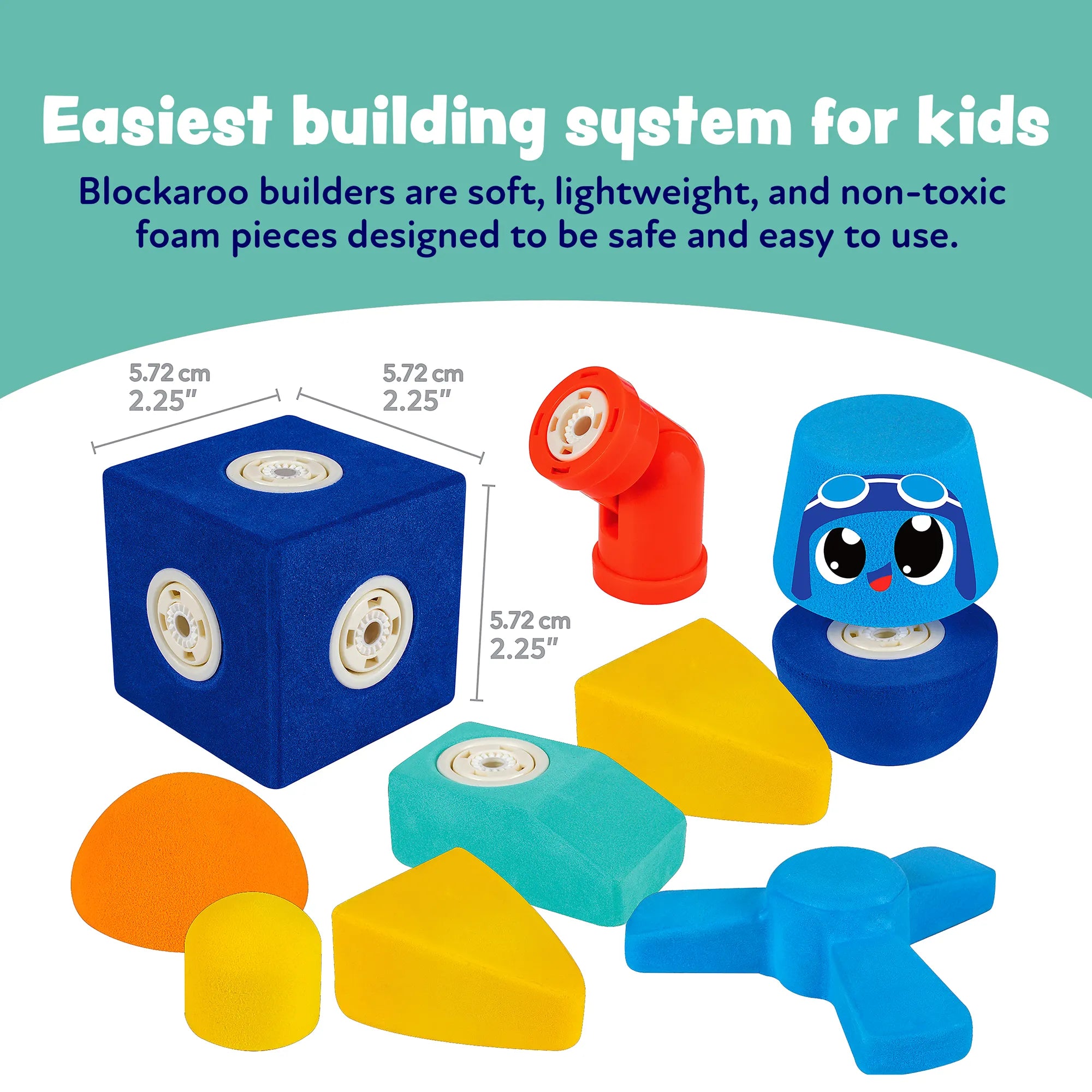 Blockaroo Magnetic Foam Building Blocks - Airplane 10 Pc. Kit - Age 3+ - Brown's Hobby & Game