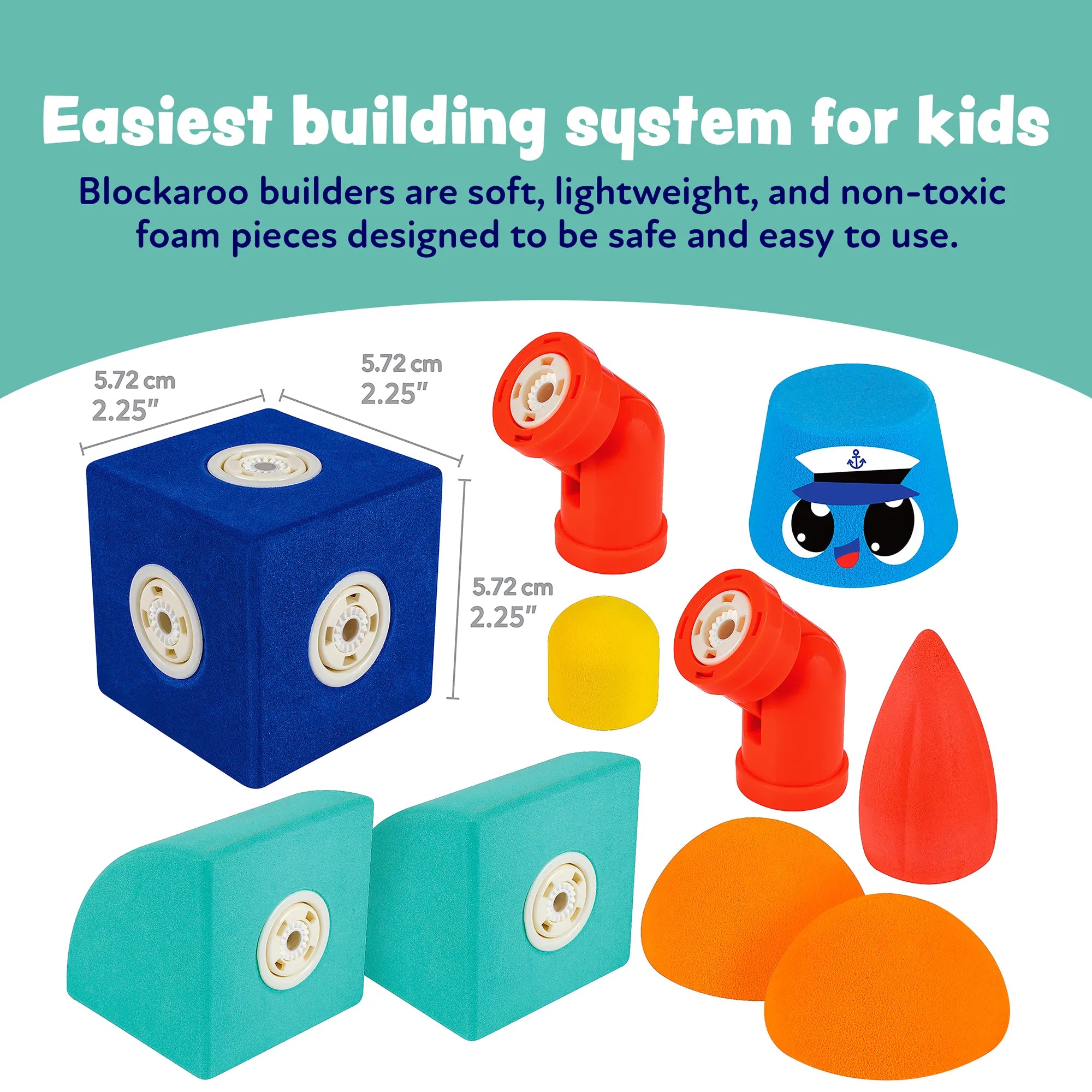 Blockaroo Magnetic Foam Building Blocks - Tugboat 10 Pc. Kit - Age 3+ - Brown's Hobby & Game