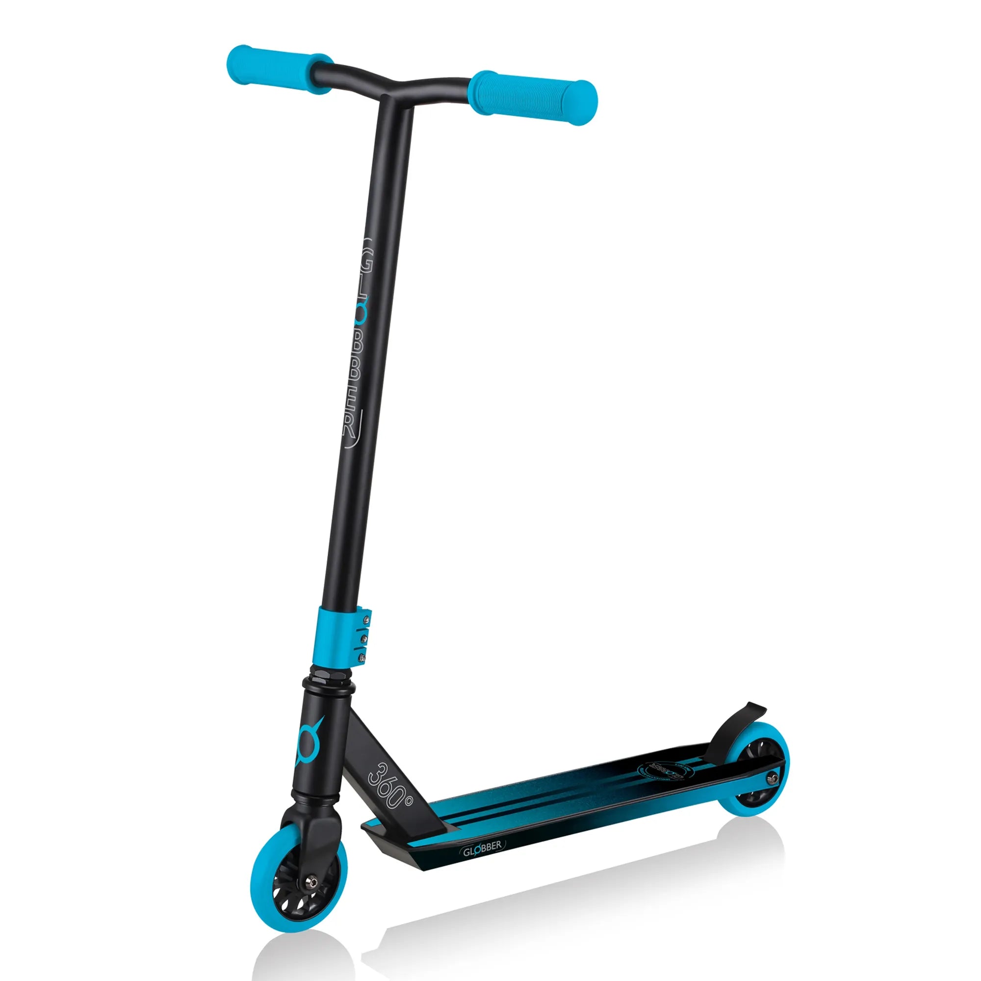Globber GS 360 - Beginner Stunt Scooter - Black & Blue - Ages 6-Adult - Brown's Hobby & Game