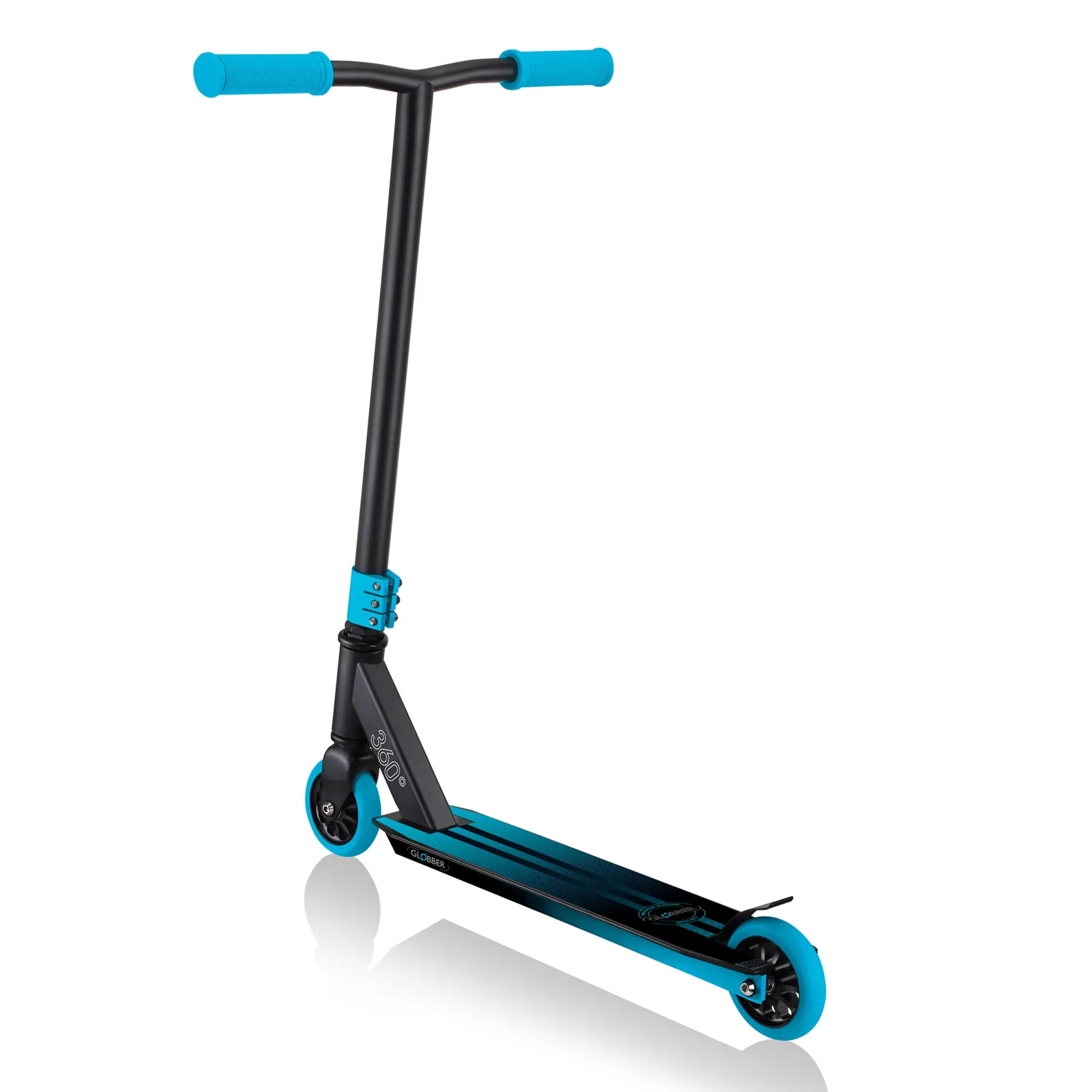 Globber GS 360 - Beginner Stunt Scooter - Black & Blue - Ages 6-Adult - Brown's Hobby & Game