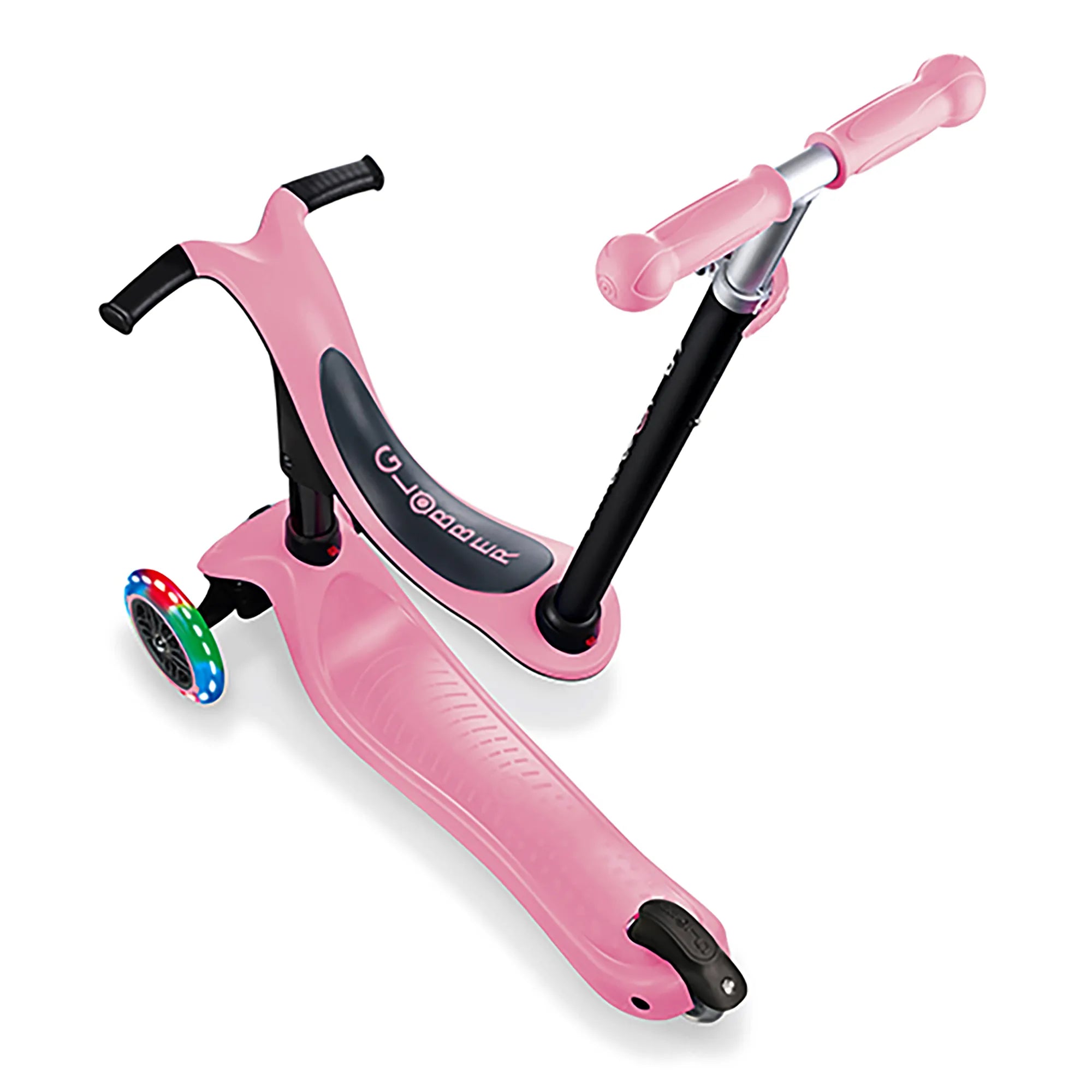 Globber GO•UP Sporty Lights 3-in-1 - Pastel Pink - Award-Winning Fun - Ages 15m-7+ yrs