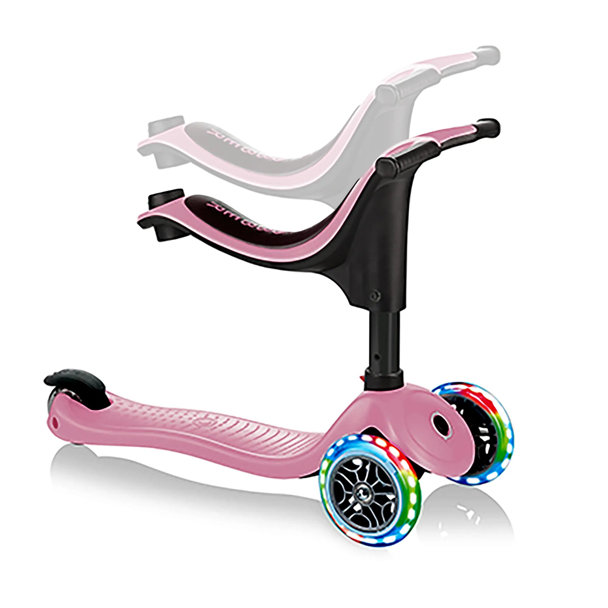 Globber GO•UP Sporty Lights 3-in-1 - Pastel Pink - Award-Winning Fun - Ages 15m-7+ yrs