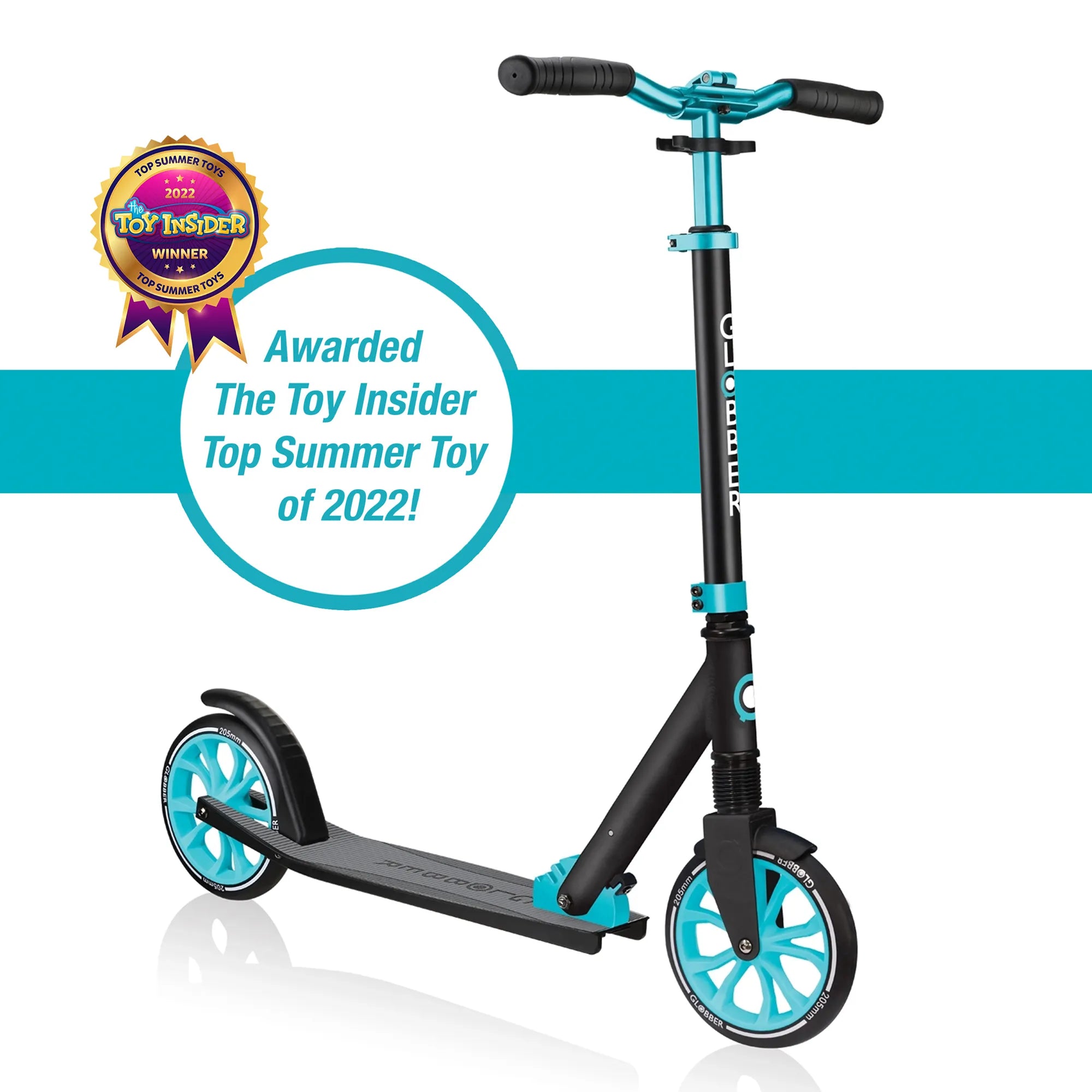 Globber NL 205 - Black & Teal - Award-Winning Scooter Ages 8-Adult - Brown's Hobby & Game