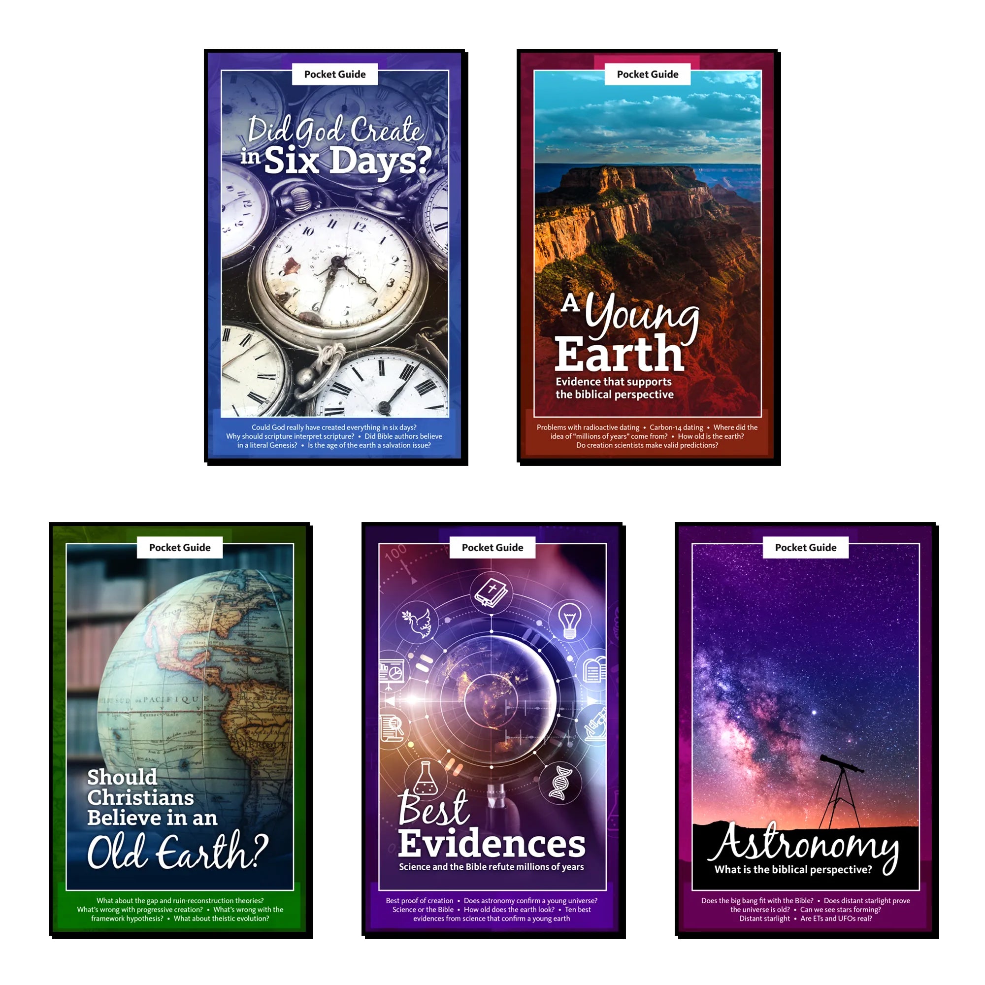 5 Book Pocket Guide Bible Science Series - The Earth, The Universe, Astronomy, & More - Brown's Hobby & Game