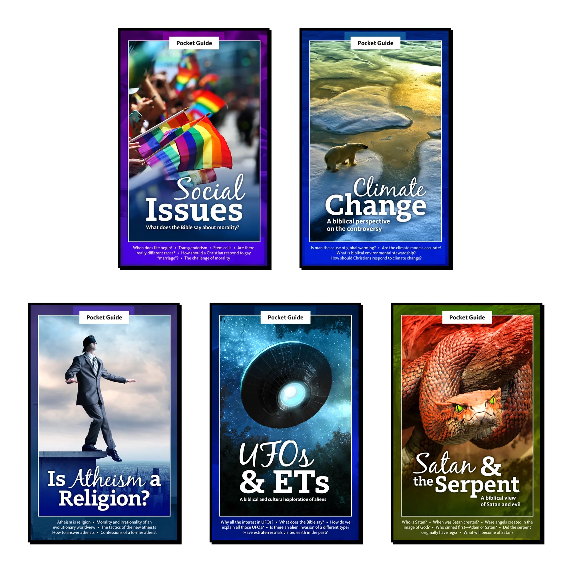 5 Book Pocket Guide Bible Science Series - UFO’s & ET’s, Social Issues, Climate Change, & More - Brown's Hobby & Game
