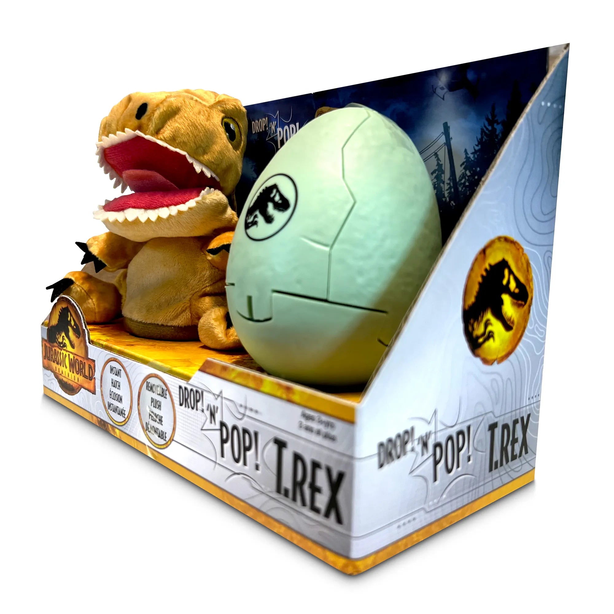 Jurassic World Drop 'N Pop T-Rex - Hatching Plush - Ages 3+ - Brown's Hobby & Game