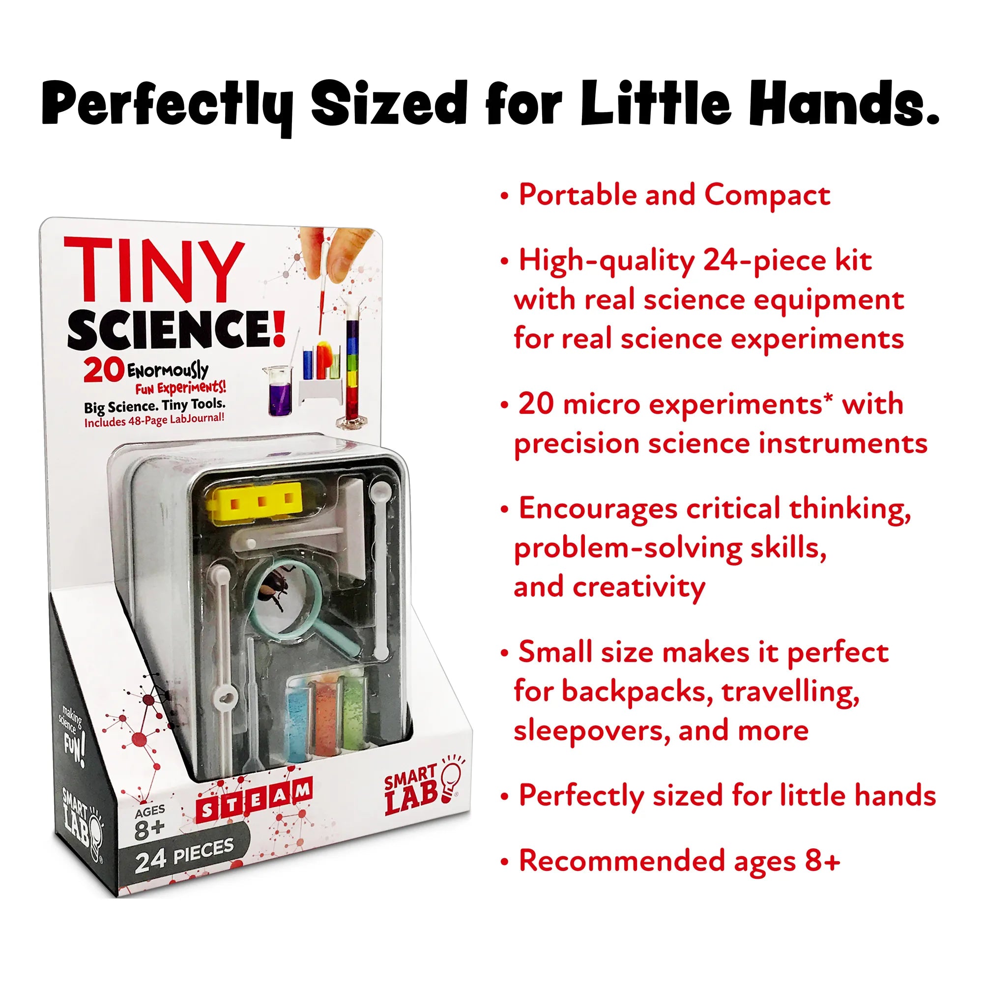 SmartLab Tiny Science! - 20 Enormously Fun Experiments! - Age 8+ - Brown's Hobby & Game